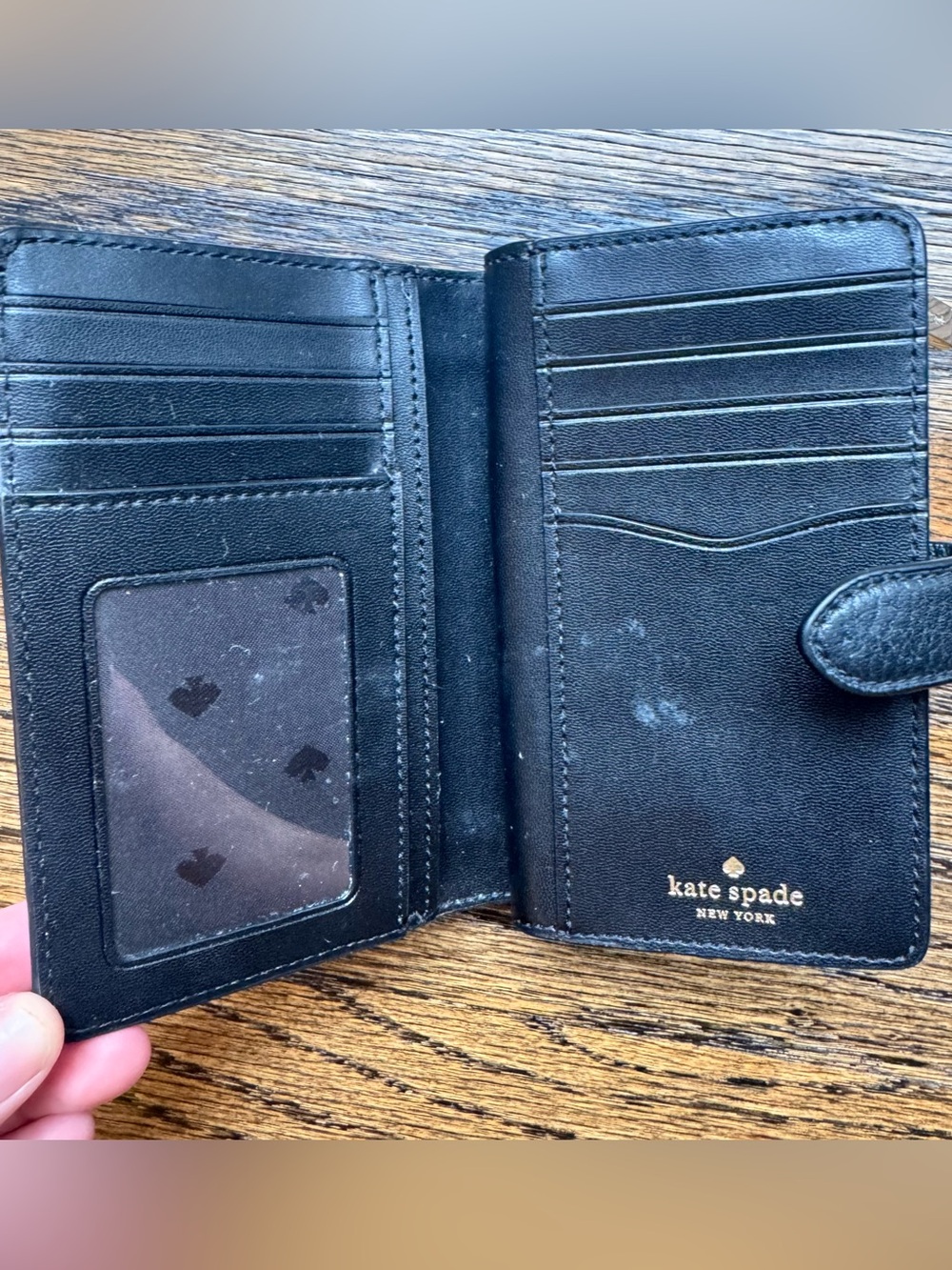 Kate Spade Black Pebbled Leather Zip Around Bifold Medium Wallet - Picture 6 of 10